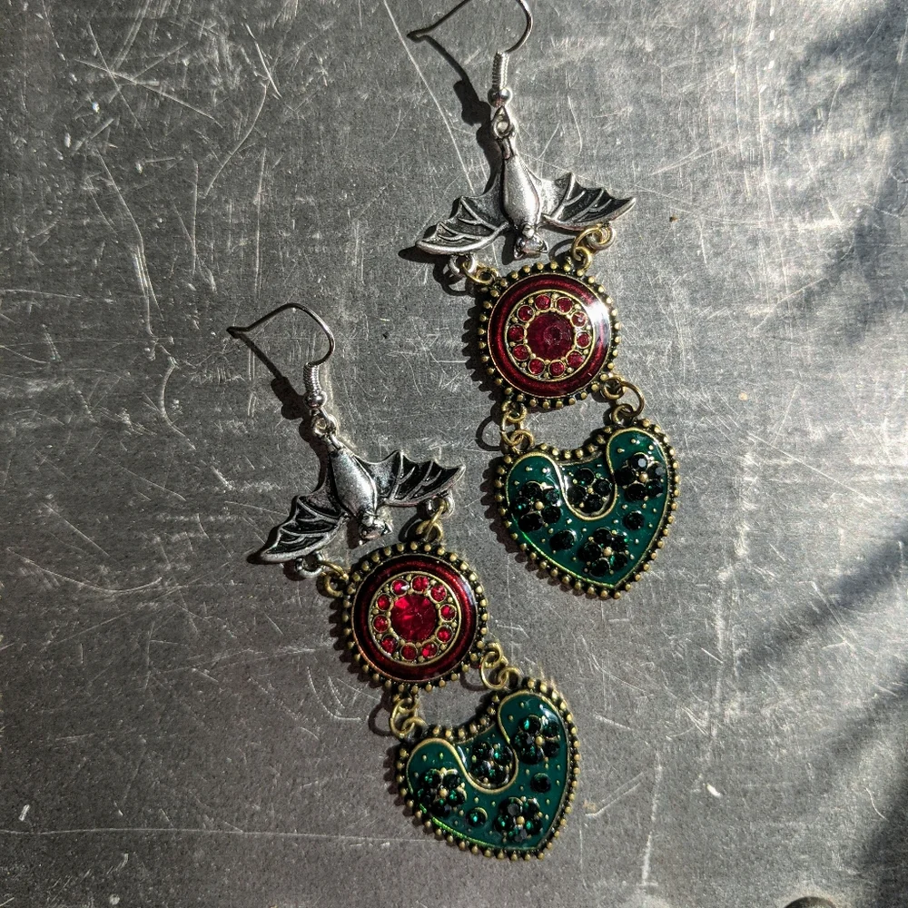 Bats Can Be Glam Rhinestone Earrings
